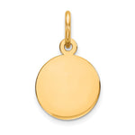 10K Plain .018 Gauge 9.5x Circular Engravable Disc Charm