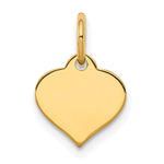 10k Plain .018 Gauge 9.6x Heart Disc Charm