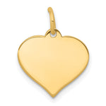 10k Plain .018 Gauge 14.5x Heart Disc Charm