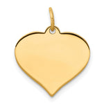 10k Plain .013 Gauge 16.8x Heart Disc Charm