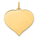 10k Plain .013 Gauge 21.7x Heart Disc Charm