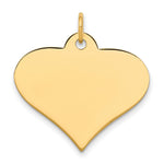10k Plain .013 Gauge 24.8x Engraveable Heart Disc Charm