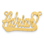 10k Yellow Gold Satin Diamond-cut Underlined Name Plate