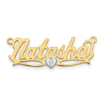 10k Two-tone 3D with Heart Diamond Name Plate