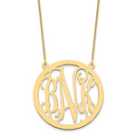 10k Yellow Gold Large Round Monogram Necklace