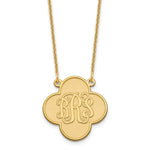 10k Yellow Gold Clover Monogram Necklace