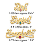 10k Yellow Gold with14k Bezel Birthstone Heart Name Plate