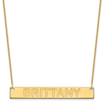 10k Yellow Gold Large Capitalized ARIAL ROUNDED Bar Necklace