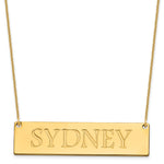 10k Yellow Gold Large Name Bar Necklace