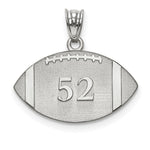 10k White Gold Personalized Football Pendant