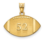 10k Yellow Gold Personalized Football Pendant