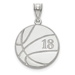 10k White Gold Personalized Basketball Pendant