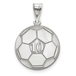 10k White Gold Personalized Soccer Pendant