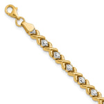 10K with Rhodium Polished and D/C Bracelet