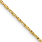 14K Polished and Diamond Cut Fancy Link Chain