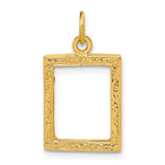 14k Fancy Border 17x Picture Frame Pendant