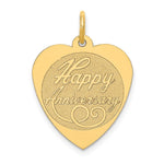 14K HAPPY ANNIVERSARY Engravable Heart Charm