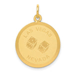 14k LAS VEGAS NEVADA with Dice Engravable Disc Charm