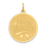 14k MERRY CHRISTMAS Engravable Disc Charm