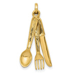 14K 3-D Knife, Fork and Spoon Charm