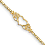 14k Polished Heart Anklet