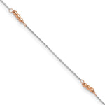 14K Two-Tone Mirror Beaded 4-Station Plus Extender - Total Anklet