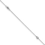 14K White Gold Mirror Beaded Plus ext. Anklet