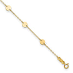 14K Polished Disc Plus ext. Anklet