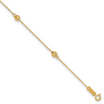 14k Diamond-cut Beads 5-Station Plus Bead Dangle Extender - Total Anklet