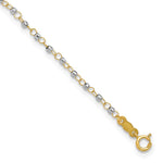 14K Two-tone Chain with Mirror Beads Plus Extender - Total Anklet