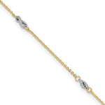 14K Two-tone Fancy Twist 5-Station Plus Extender - Total Anklet