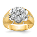 IBGoodman 14k Two-Tone 1 carat Lab Grown Diamond VS/SI+ G+ Complete Men's Cluster Ring