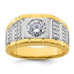 IBGoodman 14k 1 5/8 carat Lab Grown Diamond VS/SI+ G+ Complete Polished and Satin Men's Ring