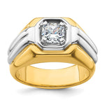 IBGoodman 14k Two-tone 1 carat Lab Grown Diamond VS/SI+ G+ Complete Polished Men's Ring