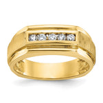 IBGoodman 14k 1/4 carat Lab Grown Diamond VS/SI+ G+ Complete Polished and Satin Five Stone Men's Ring
