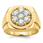IBGoodman 14k 2 carat Lab Grown Diamond VS/SI+ G+ Complete Ribbed Men's Cluster Ring