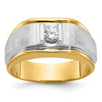 14k Two-tone IBGoodman Men's Polished and Satin Complete Lab Grown VS/SI FG