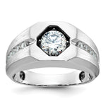 14k White Gold IBGoodman Men's Polished/Satin Complete Lab Grown VS/SI FGH