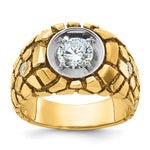 IBGoodman 14k Two Tone 1 carat Lab Grown Diamond VS/SI+ G+ Complete Men's Nugget Ring
