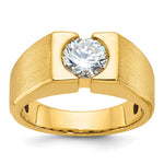 IBGoodman 14k 1 carat Lab Grown Diamond VS/SI+ G+ Complete Polished and Satin Men's Ring