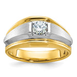 14k Two-tone IBGoodman Men's Polished and Satin Complete Lab Grown VS/SI FG