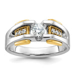 IBGoodman 14k Two-tone 1/2 carat Lab Grown Diamond VS/SI+ G+ Complete Men's Ring