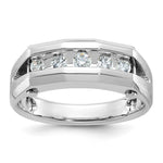 IBGoodman 14k White Gold 3/4 carat Lab Grown Diamond VS/SI+ G+ Five Stone Complete Polished and Satin Men's Ring
