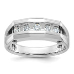 IBGoodman 14k White Gold Men's Polished and Satin 5-Stone 3/4 Carat Lab Grown Diamond Ring