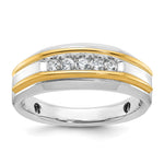 IBGoodman 14k Two-tone 1/4 carat Lab Grown Diamond VS/SI+ G+ Five Stone Complete Polished Men's Ring