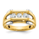 14k Two-tone IBGoodman Men's Lab Grown VS/SI FGH Dia Complete Ring