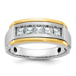 IBGoodman 14k Two-tone 1 carat Lab Grown Diamond VS/SI+ G+ Complete Polished and Satin Men's Ring
