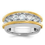 14k Two-tone IBGoodman Men's Lab Grown VS/SI FGH Dia Complete Ring