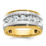 IBGoodman 14k with White Rhodium 1 1/2 carat Lab Grown Diamond VS/SI+ G+ Complete Satin Men's Ring