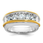 14k Two-tone IBGoodman Men's Lab Grown VS/SI FGH Dia Complete Ring